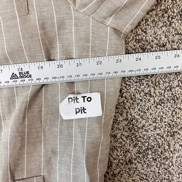 NWT Gibson Latimer Womens XL Coastal Preppy Classic Linen Double Breasted Blazer - Picture 11 of 13